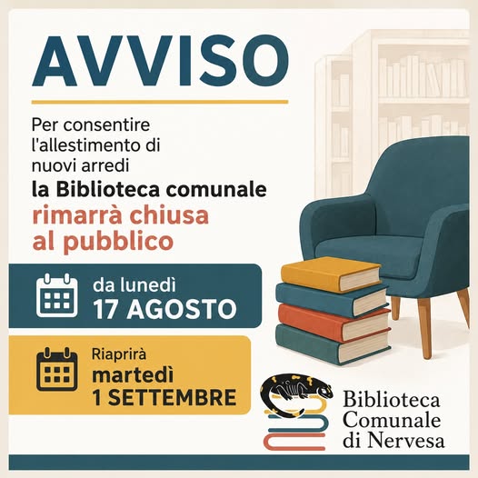 Nervesa della Battaglia | Chiusura della Biblioteca