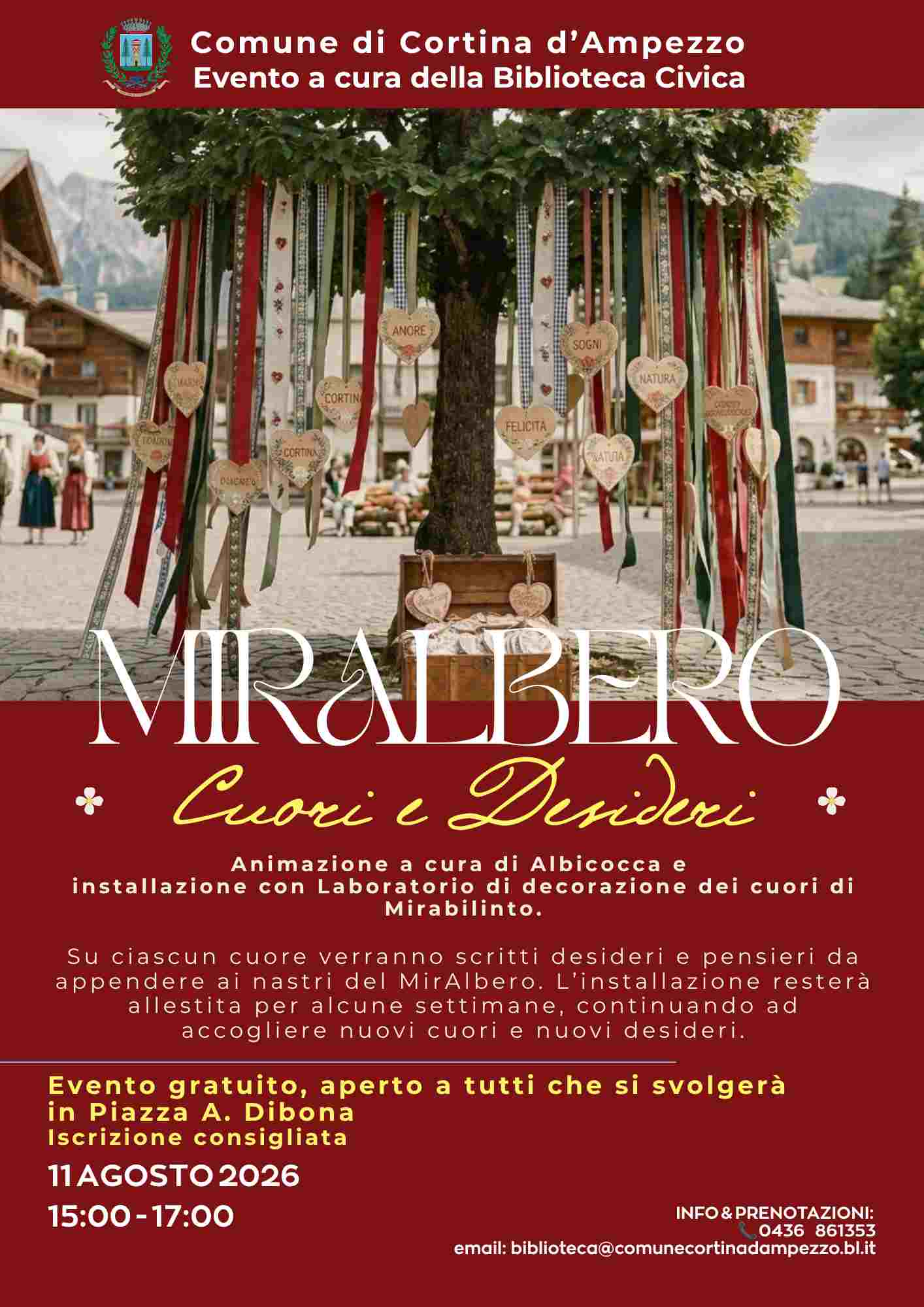 MIRALBERO CUORI E DESIDERI A CORTINA D'AMPEZZO IN PIAZZA A. DIBONA