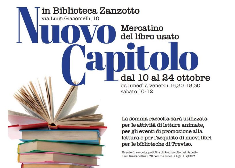 Treviso | Biblioteche comunali | Mercatino del libro usato in biblioteca Zanzotto